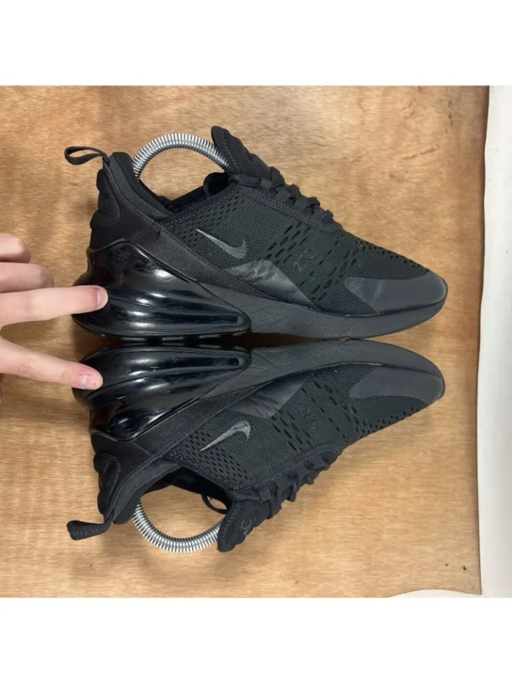 Nike Air Max 270 BQ5776-001 Triple Black Sneakers Black Size 7Y Women's 8.5